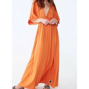 Crochet Lace-Trim Maxi Dress
